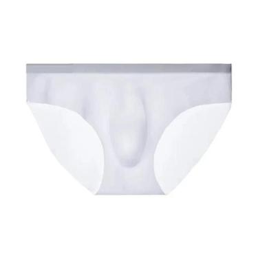 Imagem de Calcinha de seda gelada transparente masculina, cueca sexy, cueca resp