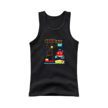 Imagem de Camiseta Sem Mangas De Algodão Para Menino Com Estampa De Barco, Top D