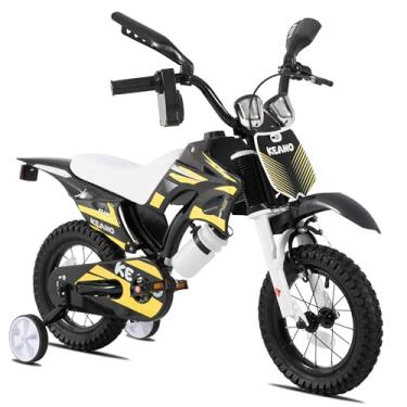 Imagem de KEANO Motocross Style Kids Bike for Boys Girls Ages 3-4 Years, 12 Inch Bikes with Training Wheels and Number Plate, Toddler Bike Children Bicycles Yellow