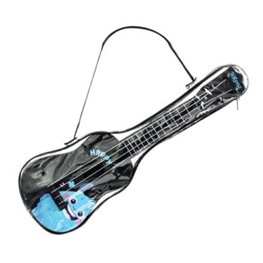 Imagem de simhoa Ukulele infantil de 42 cm (16,54") com 4 cordas, instrumento musical de faz de conta, afinador, bolsa para guardar, brinquedo para meninas e, Preto