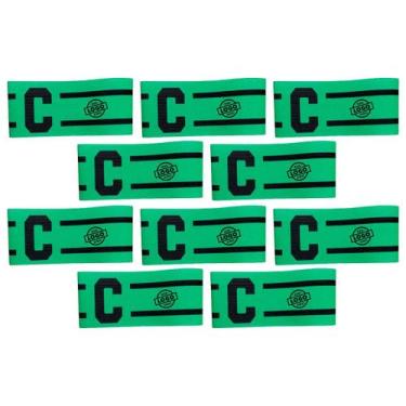 Imagem de Kit 10 Braçadeira Faixa Capitão Personalizável Brasão Time Fecho tiras