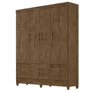 Imagem de Guarda Roupa Casal MS912 6 Portas Castanho Wood - Moval