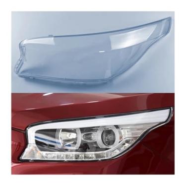 Imagem de Compatível com hyundai santa fe 2015 2016 2017 farol escudo da lâmpada sombra transparente capa de vidro substituir o abajur(Ordinary Left)