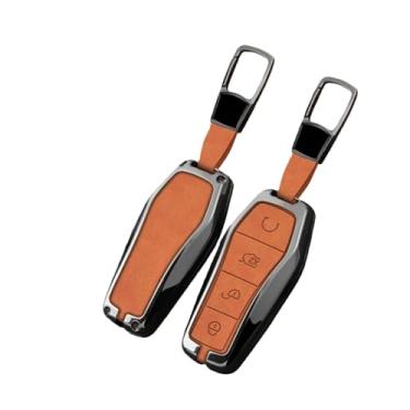 Imagem de Capa de chave remota de carro de liga compatível com BYD Atto 3 Han EV Dolphin Lied Tang Dm Qin PLUS Song Pro MAX Yuan Protetor Chaveiro(B 3-1 Orange)