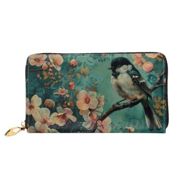 Imagem de XLLingL Carteiras de cartão de crédito impressas, bolsas longas de couro femininas, carteiras com zíper, carteira de viagem simples