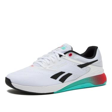 Imagem de Reebok Tênis masculino Nano X5, Cross Training e Tênis de corrida leve para homens, Calçado branco/preto/vermelho energético, 9 Women/7.5 Men