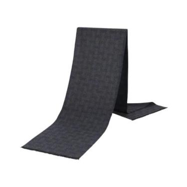 Imagem de Cachecol Masculino De Inverno Com Estampa Xadrez, Listrada E Paisley, 