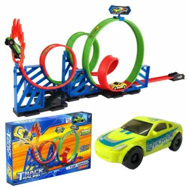 Imagem de Pista De Carrinho Infantil Brinquedo Com Looping E Lançador - Unitoys