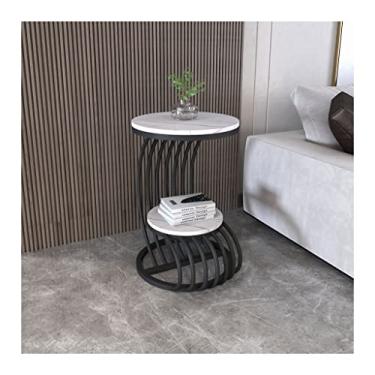 Imagem de Mesa central simples moderna armário de cabeceira mesa de centro pequena mesa redonda de pedra mármore mesa lateral sala de estar sofá mesa de centro mesa de quarto (D)