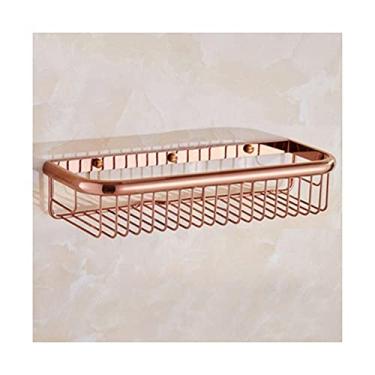 Imagem de Prateleiras de chuveiro Prateleira de canto de banheiro, organizador de armazenamento de banheiro de latão, acessórios de banho para suporte de banheiro para xampu (cor: 45 cm ouro rosa) (45 cm ouro