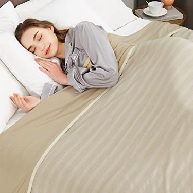 Imagem de Cobertor refrescante Guohaoi (tam. queen 228 x 228 cm) p/ acalorados, suores noturnos, 100% certif. Oeko-Tex, fibra fria Arc-Chill Q-Max > 0,5, respirável, ultra frio, hipoalergênico, todas estações