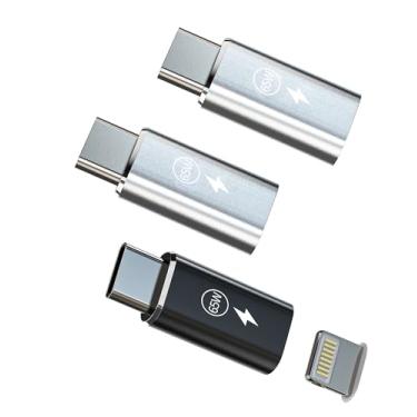 Imagem de Adaptador Lightning para USB C de 65 W para iPhone 16 15 Pro Max para Apple Carregador Rápido (pacote com 2) Iluminação Acessórios Fêmea Conversor Cabo Adaptador de Carregamento para iPad Plug Tipo C