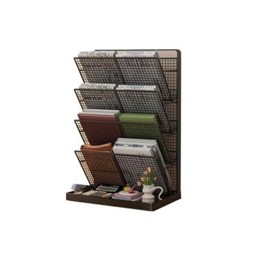 Imagem de Escritório Suporte para arquivos A4 de 5 camadas em malha, organizador correspondências, porta-revistas Organizador de mesa(Preto)