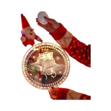 Imagem de Luzes De Natal LED Com Decoração De Papai Noel E Rena Para Portas, Jan