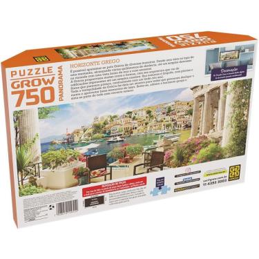 Imagem de Quebra Cabeça 750 peças Panorama Horizonte Grego 04055 - Grow