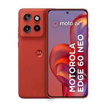 Imagem de Smartphone Motorola Edge 60 Neo 5G - Vermelho, 256GB, 24GB (12GB RAM + 12GB RAM Boost), Câmera 50MP e Tela de 6,4" 1.5K