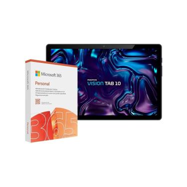Imagem de Tablet Positivo Vision10 10.1" Android 13 128GB Octa-Core 4G WiFi 8MP Preto + Microsoft 365 Personal