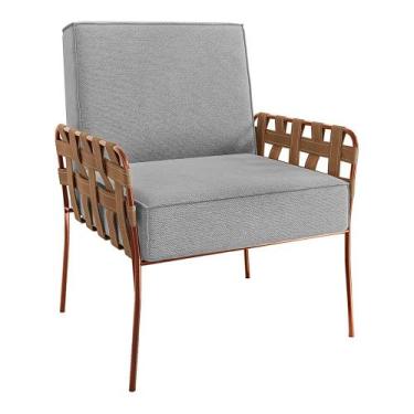 Imagem de Poltrona Filadélfia Veludo Base de Ferro Cobre - D'Rossi - DRossi, Cin