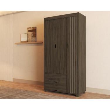 Imagem de Guarda Roupa Para Quarto de Solteiro MDF 3 Portas 2 Gavetas Estilo Ret