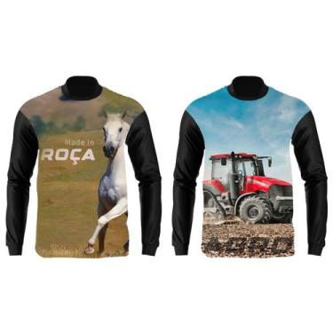 Imagem de Kit 2 Peças Camisa Agro Manga Longa Masculina Proteção Uv 50 - MT Clot