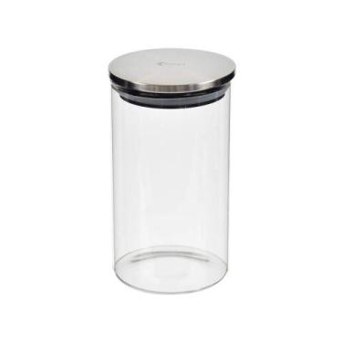 Imagem de Pote De Vidro Com Tampa Em Inox Redondo 650ml Kenya
