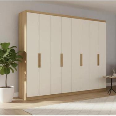 Imagem de Guarda-roupa Casal 8 Portas 4 Gavetas 240cm X 220cm X 47cm Milan - THB