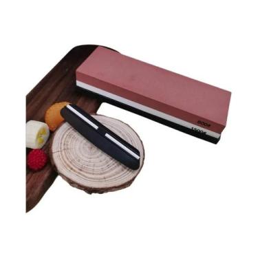 Imagem de Kit Profissional De Pedras De Afiar Facas Com Base De Bambu Antiderrap