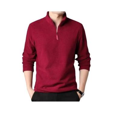 Imagem de Camisa Polo Masculina De Lã De Cordeiro Quente Para Outono E Inverno, 