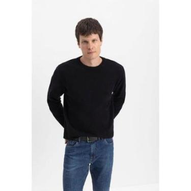 Imagem de Suéter Masculino Em Tricot Essendi Preto-Masculino