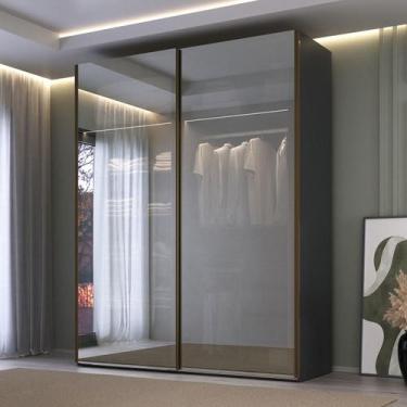 Imagem de Guarda Roupa 2 Portas de Correr Reflecta com LED 100% MDF - Mambel Q, 