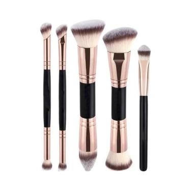 Imagem de Conjunto De Pincéis De Maquiagem Para Base Com Ponta Dupla, Pincel De 