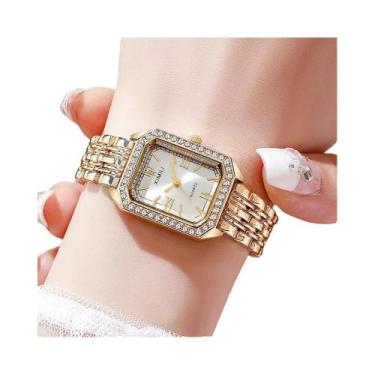 Imagem de Relógio De Quartzo Feminino Com Pulseira De Aço Inoxidável Dourado, Lu