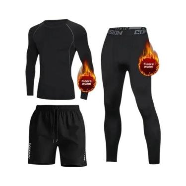 Imagem de Conjunto Térmico Masculino De Inverno Com Pelúcia Para Camada Base, Se