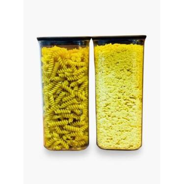Imagem de Kit 2 Potes Hermético Acrílico Porta Mantimentos Grande 1,7L - 123 Org