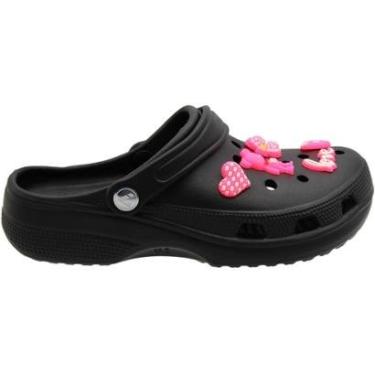 Imagem de Clog Feminino Largo Yvate Bottons Enfeites Removíveis Confortável-Feminino