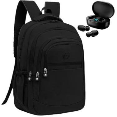 Imagem de Kit Mochila Feminina Escolar Grande Viagem Passeio + Fone Bluetooth Sem Fio-Feminino