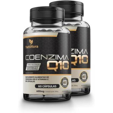 Imagem de Kit com 2 - Coenzima Q10 100mg Por Porção (Ubiquinona) Com Vitamina E 60 Cápsulas Tutti...