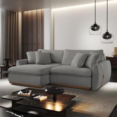 Imagem de Sofá cama Retrátil e Reclinável Inova 210 cm Braço 15 cm Meu Sofá Onli
