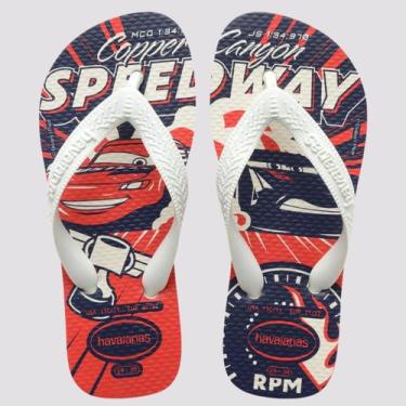 Imagem de Chinelo Havaianas Infantil Carros 4123463 Branco, Branco, 7886, 27/28
