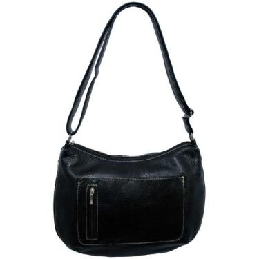 Imagem de Bolsa Em Couro Transversal Feminina Grande  Alça Larga Bls111 - Doras 