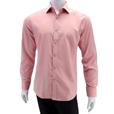 Imagem de Camisa Masculina Social QiLin Modal Não Amassa 0069, Goiaba, 2