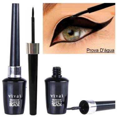 Imagem de Delineador Liquido Vivai Super Black Prova Dagua Preto Longa Duracao