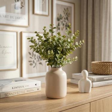 Imagem de Kit 3 Galhos Decorativos de Eucalipto  Folhas Artificiais para Arranjo