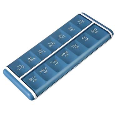 Imagem de Estojo de Remedio Comprimido Capsula Pilula Organizador Semanal Divisoria Bolsa Mala Viagem Portatil Seguro Resistente