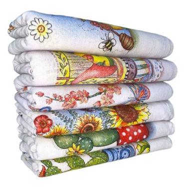 Imagem de 10 Pano De Prato Estampado 48x68cm Premium Atacado - DRK