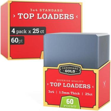 Imagem de Protetores Top Loader Cardboard Gold 3x4 polegadas 60pt 100 unidades