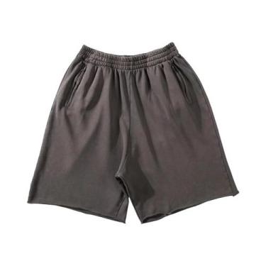 Imagem de Shorts De Algodão Grosso Para Corrida Masculinos, Calças De Fitness Pa