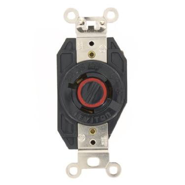 Imagem de Leviton 2380 20-Amp, 480-Volt- 3PY, Receptáculo de bloqueio de montagem embutida, nível industrial, sem aterramento, preto