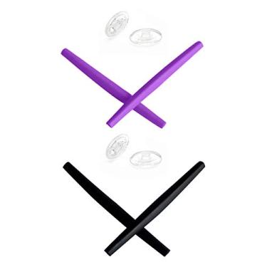 Imagem de Mryok Kits de substituição para fones de ouvido para óculos de sol Oakley Square Whisker – Opt, Roxo e preto, One Size