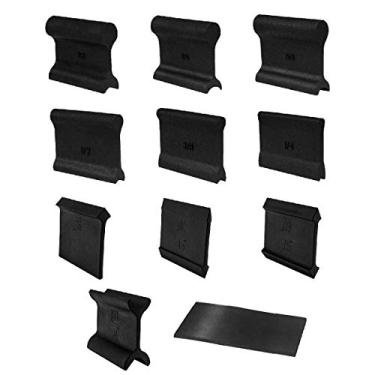 Imagem de POWERTEC Lixadeira de 21 perfis, 10 peças de alças de lixamento de contorno com almofadas de lixamento angular de madeira para lixamento convexo, côncavo e detalhado, ferramenta de lixamento para